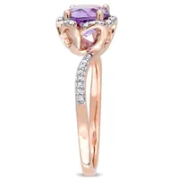 Julianna B 14K Rose Gold 0.10CT Diamond & Amethyst Fashion Ring