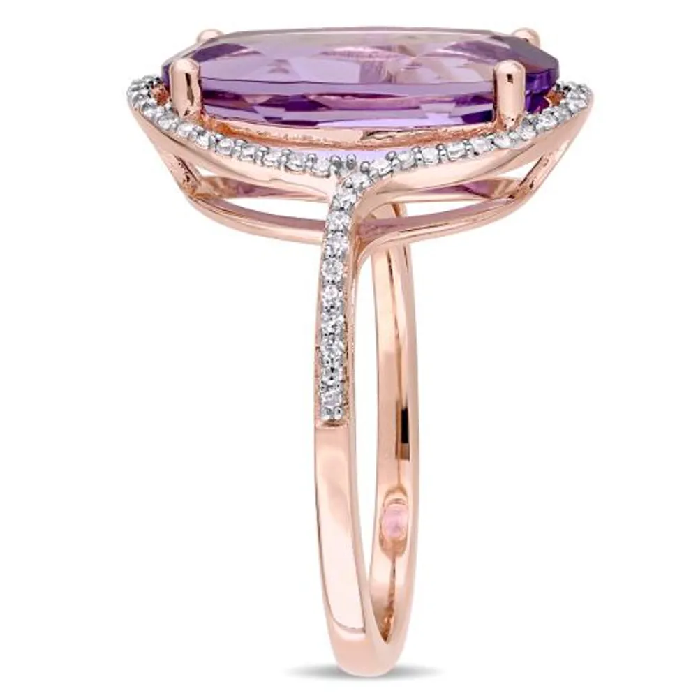 Julianna B 14K Rose Gold Amethyst & 0.20CTW Diamond Fashion Ring