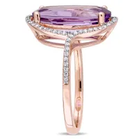 Julianna B 14K Rose Gold Amethyst & 0.20CT Diamond Fashion Ring