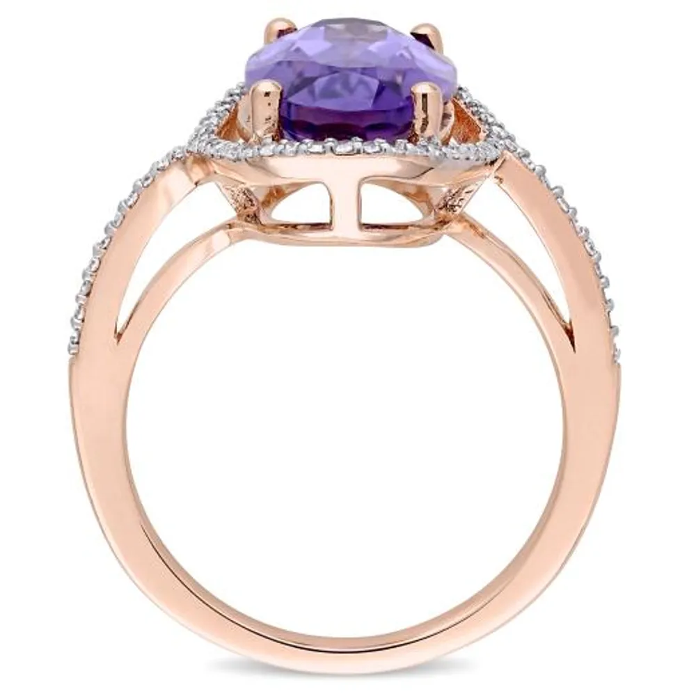 Julianna B 14K Rose Gold Amethyst & 0.20CTW Diamond Fashion Ring