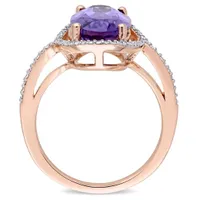 Julianna B 14K Rose Gold Amethyst & 0.20CT Diamond Fashion Ring