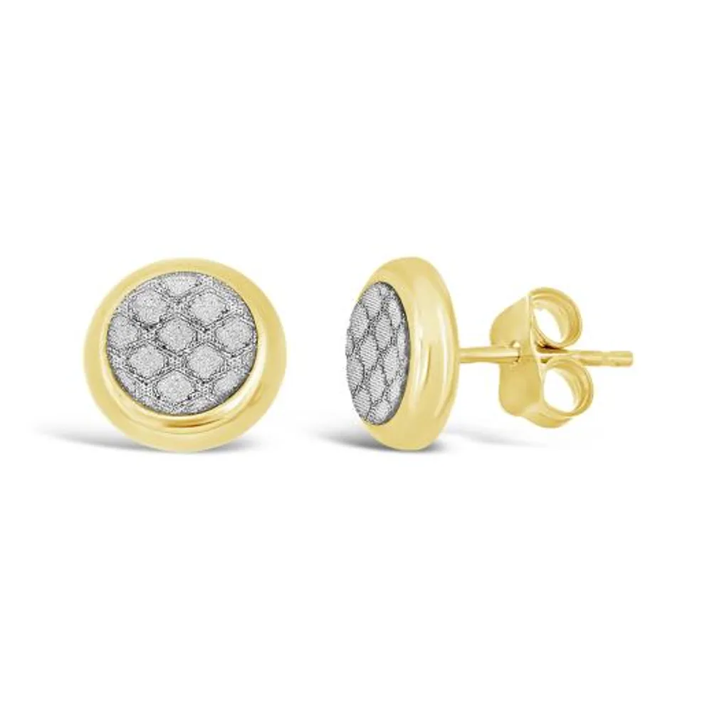 10K Yellow Gold Glitter Studs