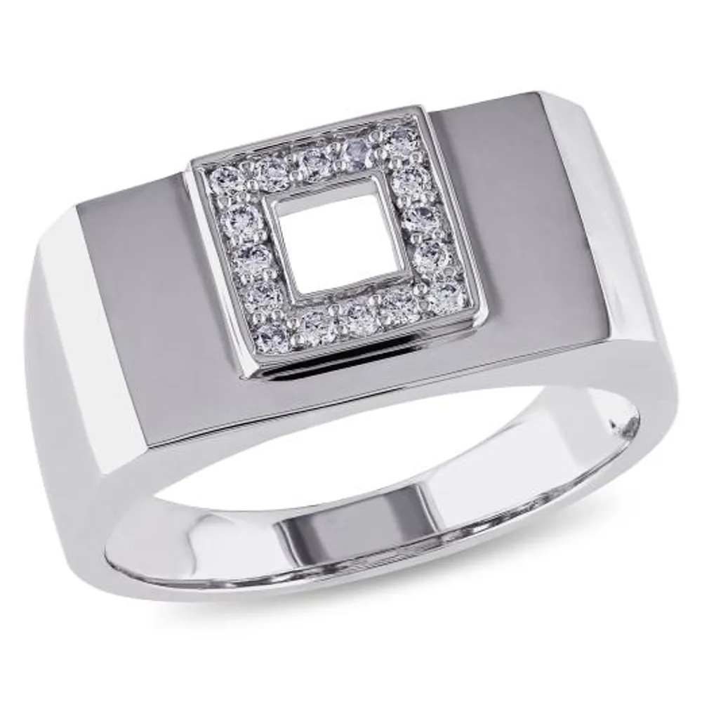 Diamore 14K White Gold 0.20CTW Diamond Gents Ring