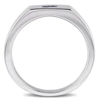 Julianna B Sterling Silver 0.05CTW Diamond & Sapphire Men's Ring
