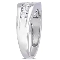 Julianna B Sterling Silver Created White Sapphire Men's Ring