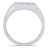 Julianna B Sterling Silver Created White Sapphire Men's Ring