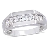 Julianna B Sterling Silver Created White Sapphire Men's Ring