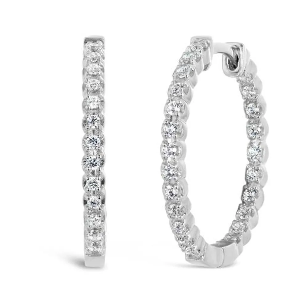 10K Gold 0.50CTW Diamond Hoop Earrings