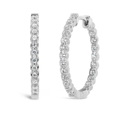 10K Gold 0.50CTW Diamond Hoop Earrings