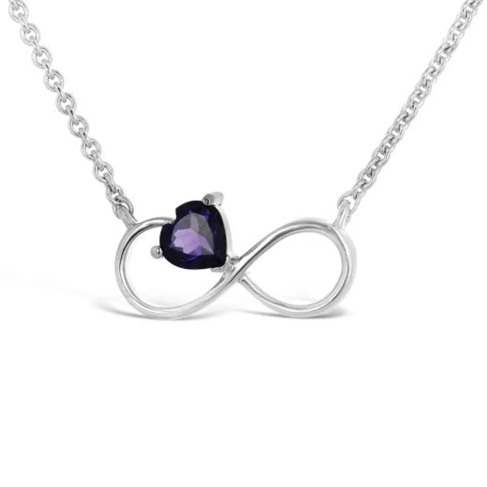 Sterling Silver Amethyst Infinity Necklace