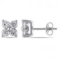 Julianna B 10K White Gold Created White Sapphire Stud Earrings