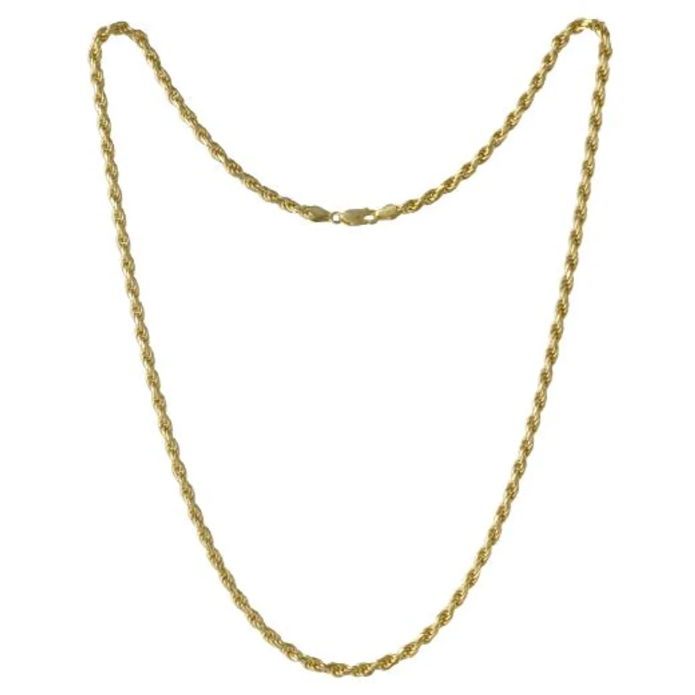 10K Yellow Gold 26" 2.65mm Diamond Cut Rope Chain