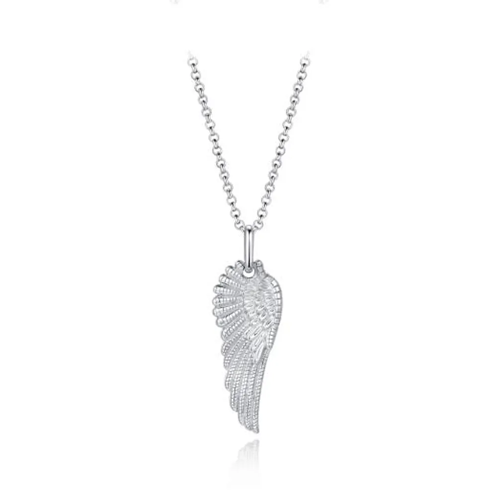 Sterling Silver 22" Wing Pendant