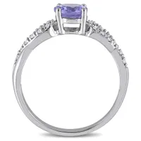 Julianna B 10K White Gold Tanzanite & Diamond Fashion Ring