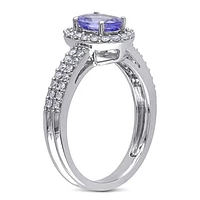 Julianna B 10K White Gold Tanzanite & Diamond Fashion Ring