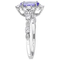 Julianna B 14K White Gold Tanzanite 0.06CT Diamond & White Sapphire Ring