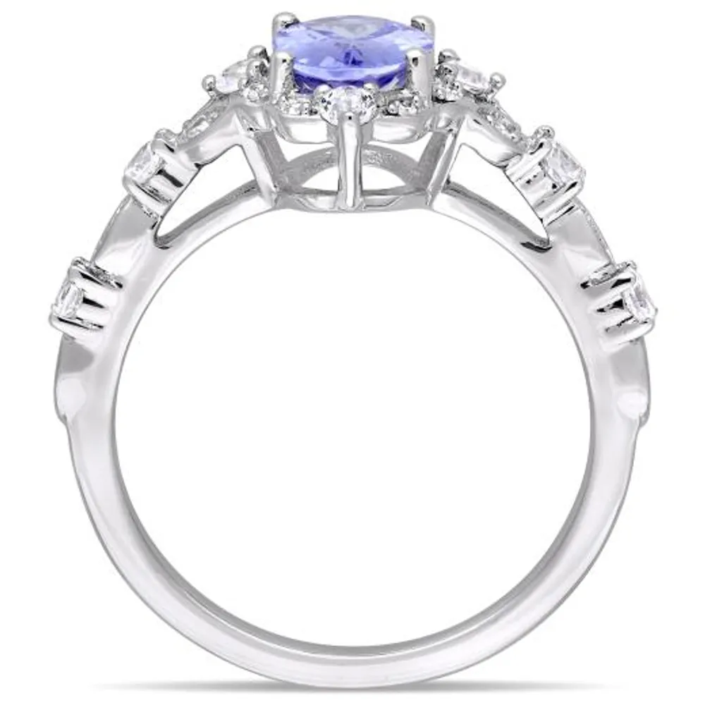 Julianna B 14K White Gold Tanzanite 0.06CTW Diamond & White Sapphire Ring