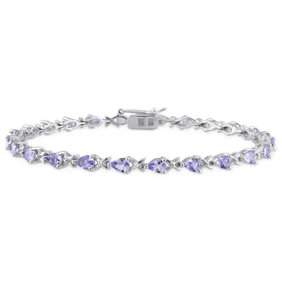 Julianna B Sterling Silver 7" Tanzanite Bracelet