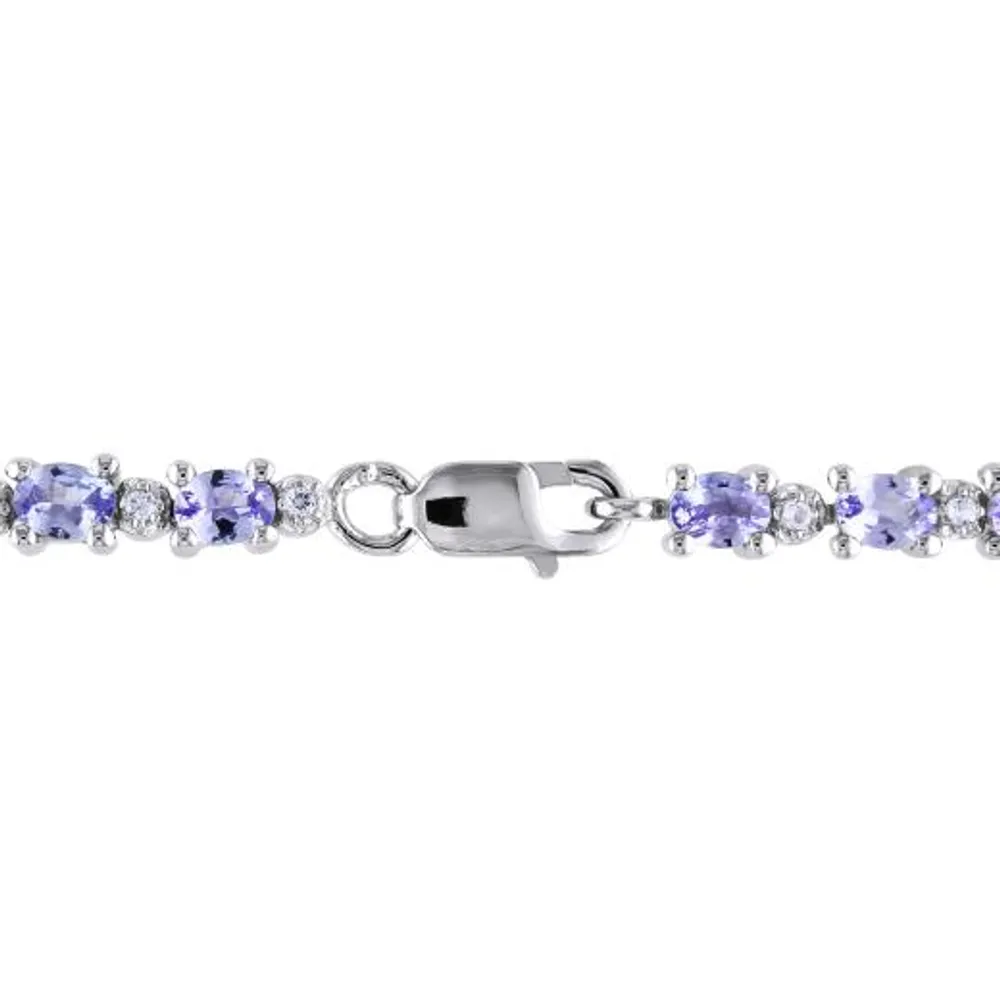 Julianna B Sterling Silver 7" Tanzanite & White Topaz Bracelet