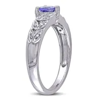 Julianna B Sterling Silver Tanzanite & 0.06CTW Diamond Fashion Ring