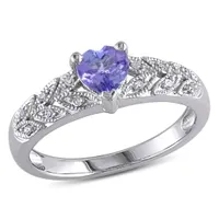 Julianna B Sterling Silver Tanzanite & 0.06CTW Diamond Fashion Ring