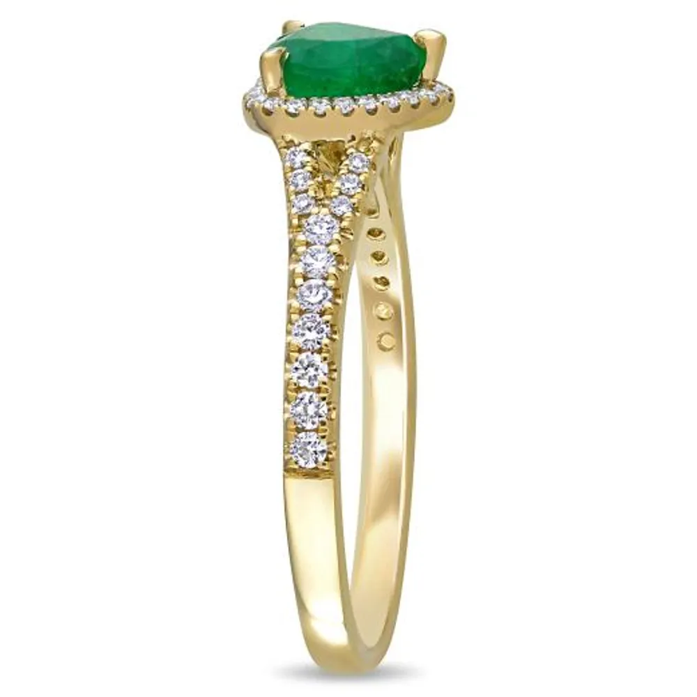 Julianna B 14K Yellow Gold Emerald & 0.25CTW Diamond Fashion Ring