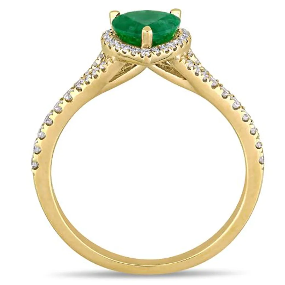 Julianna B 14K Yellow Gold Emerald & 0.25CTW Diamond Fashion Ring