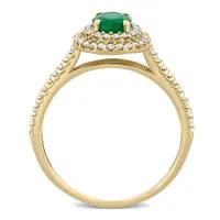 Julianna B 14K Yellow Gold Emerald & 0.33CT Diamond Fashion Ring