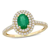Julianna B 14K Yellow Gold Emerald & 0.33CT Diamond Fashion Ring