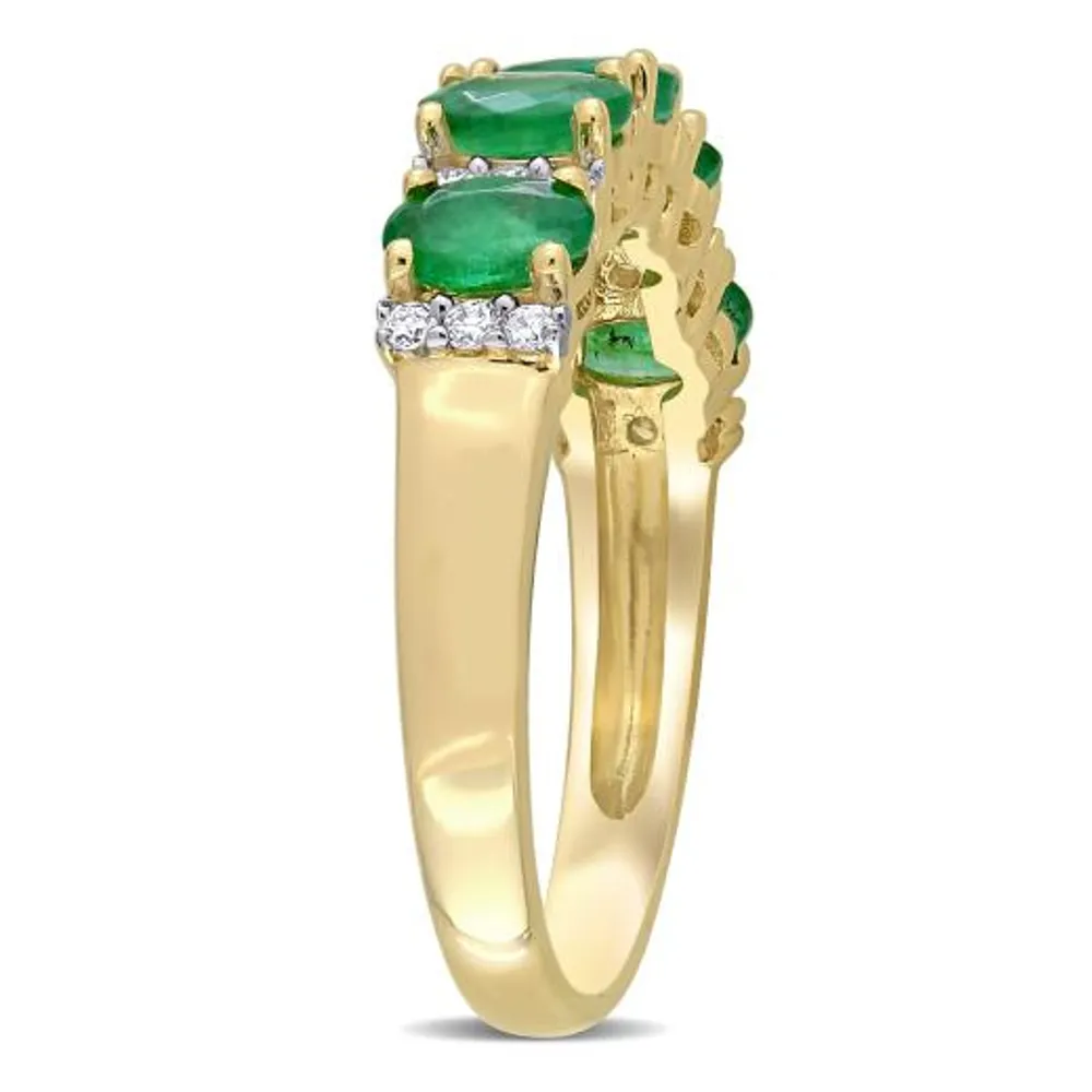 Julianna B 14K Yellow Gold Emerald & 0.16CTW Diamond Fashion Ring