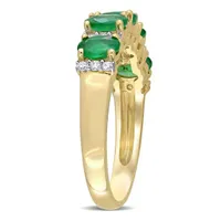 Julianna B 14K Yellow Gold Emerald & 0.16CT Diamond Fashion Ring
