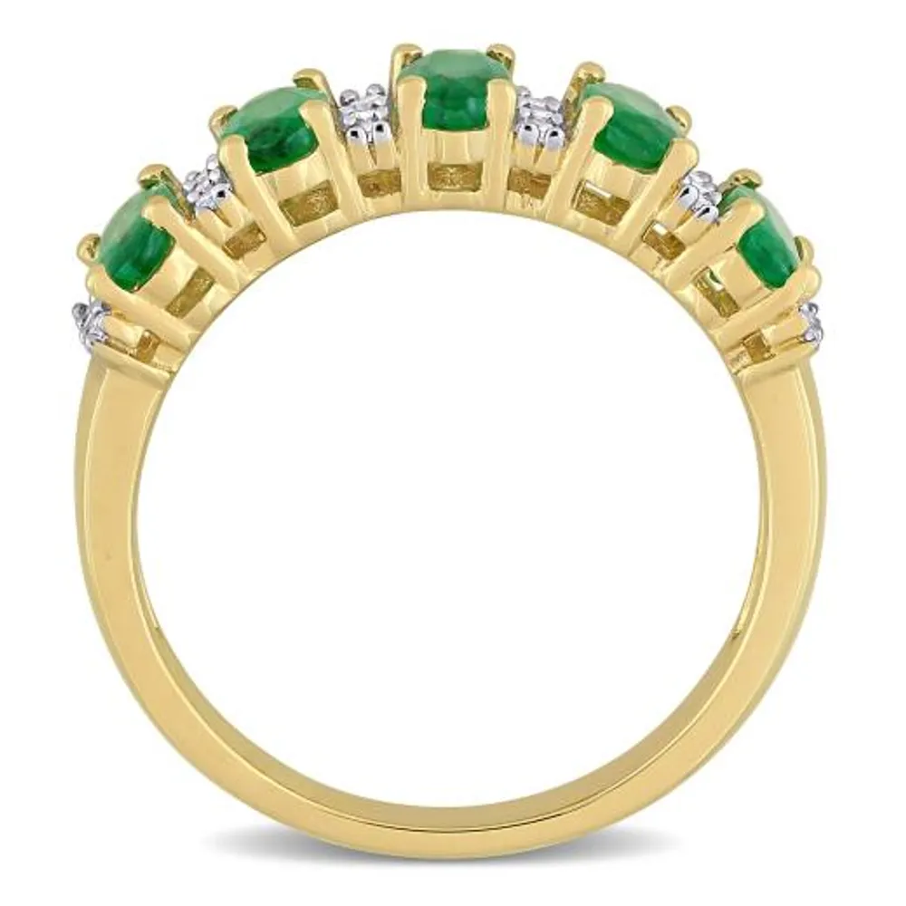 Julianna B 14K Yellow Gold Emerald & 0.16CTW Diamond Fashion Ring