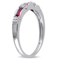 Julianna B 10K White Gold Ruby & Diamond Ring