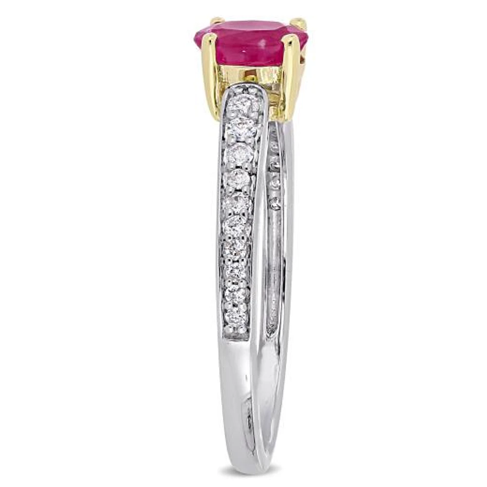 Julianna B 10K White Gold Ruby & Diamond Ring