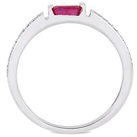 Julianna B 10K White Gold Ruby & Diamond Ring