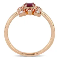 Julianna B 10K Rose Gold Ruby & 0.20CT Diamond Ring