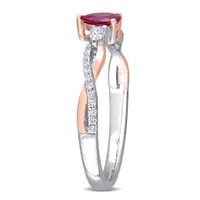 Julianna B 14K & Rose Gold Ruby & Diamond Ring