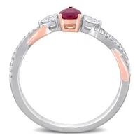 Julianna B 14K & Rose Gold Ruby & Diamond Ring