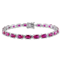 Julianna B Sterling Silver Created Ruby Bracelet