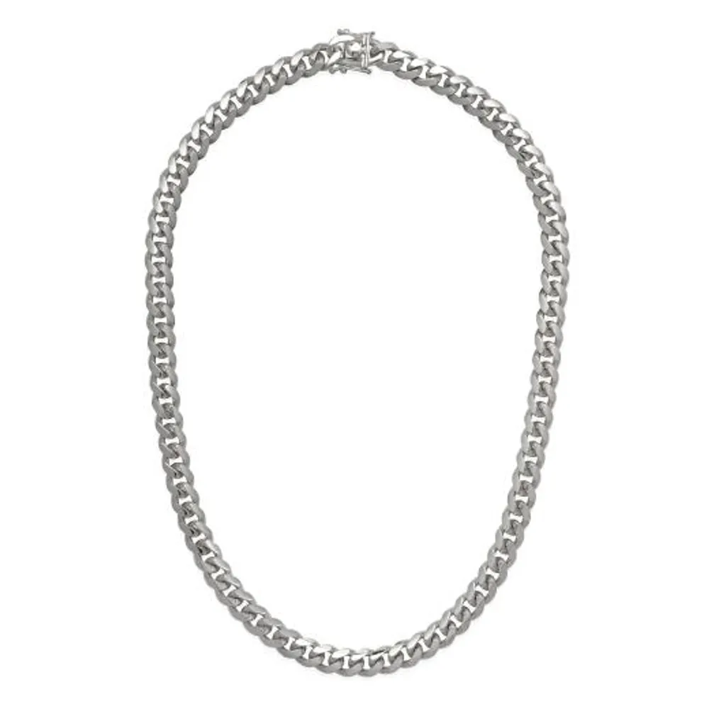 Sterling Silver 22" 7mm Miami Cuban Chain