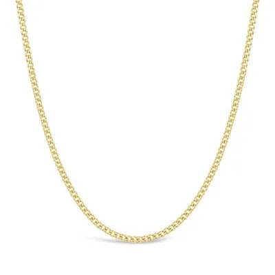 10K Yellow Gold 18" 2.1mm Semi-Solid Miami Cuban Chain