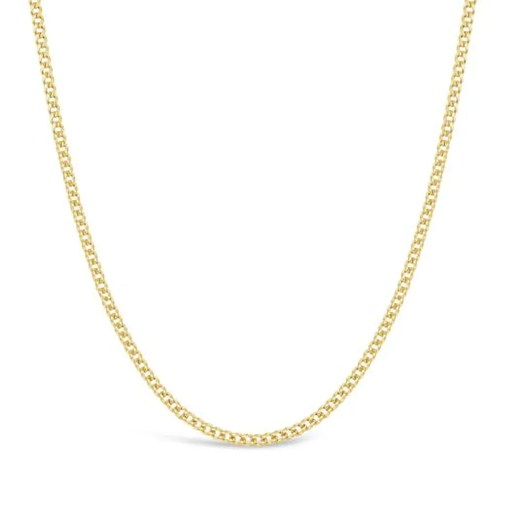 10K Yellow Gold 28" 2.1mm Semi-Solid Miami Cuban Chain