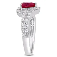 Julianna B Sterling Silver Created Ruby & Created White Sapphire Fashion Ring