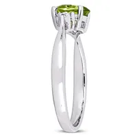 Julianna B Sterling Silver Peridot & 0.03CTW Diamond Fashion Ring