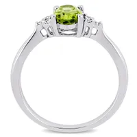 Julianna B Sterling Silver Peridot & 0.03CT Diamond Fashion Ring