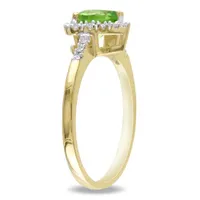 Julianna B 10K Yellow Gold Peridot & Diamond Heart Ring