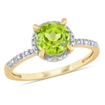 Julianna B 10K Yellow Gold Peridot & 0.05CTW Diamond Fashion Ring