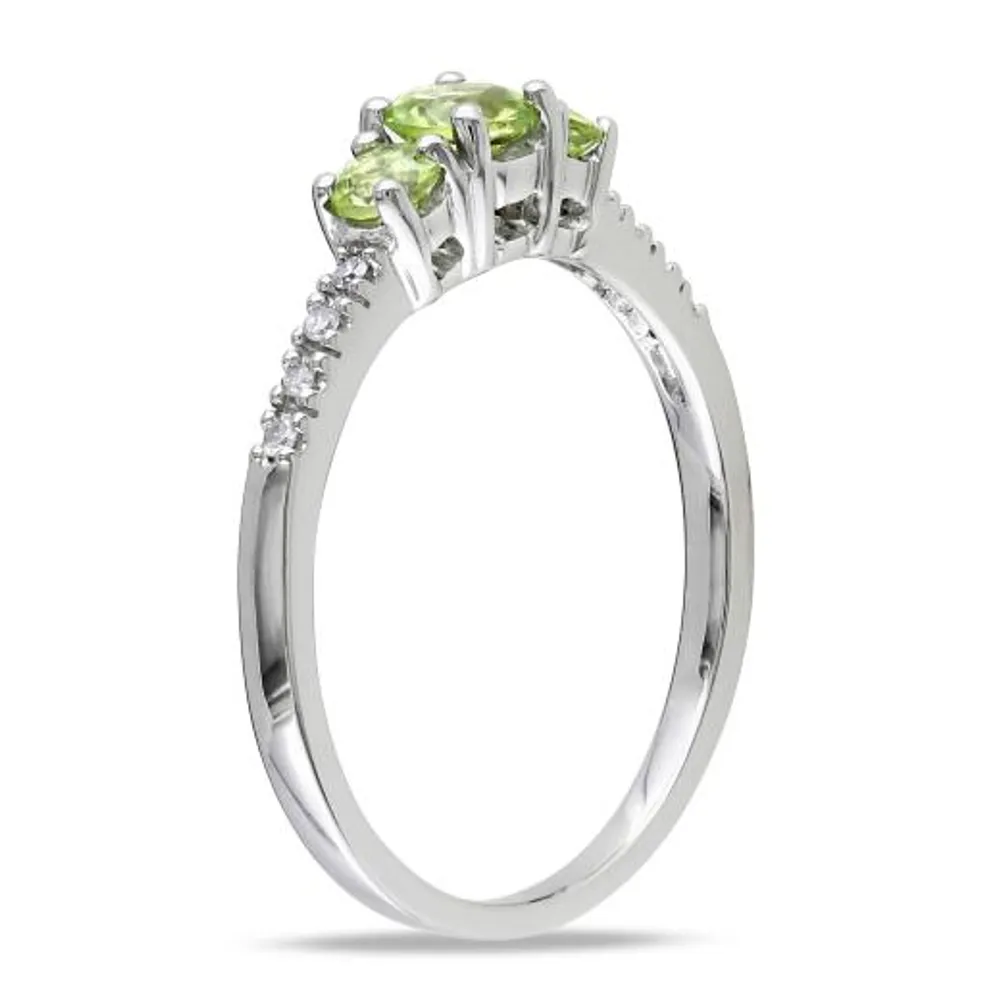 Julianna B 10K White Gold Peridot & 0.04CTW Diamond Fashion Ring