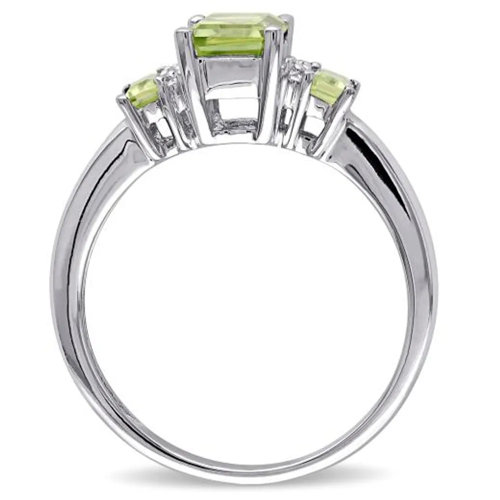 Julianna B 10K White Gold Peridot & 0.02CTW Diamond Fashion Ring