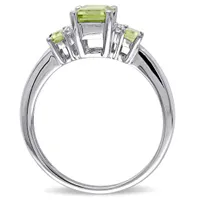 Julianna B 10K White Gold Peridot & 0.02CT Diamond Fashion Ring